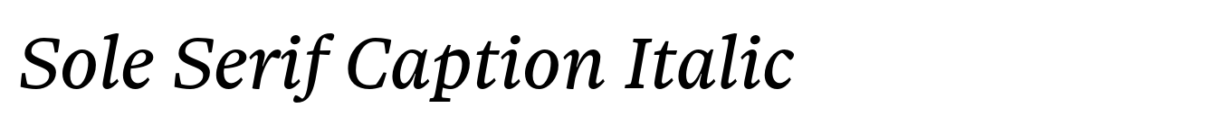 Sole Serif Caption Italic
